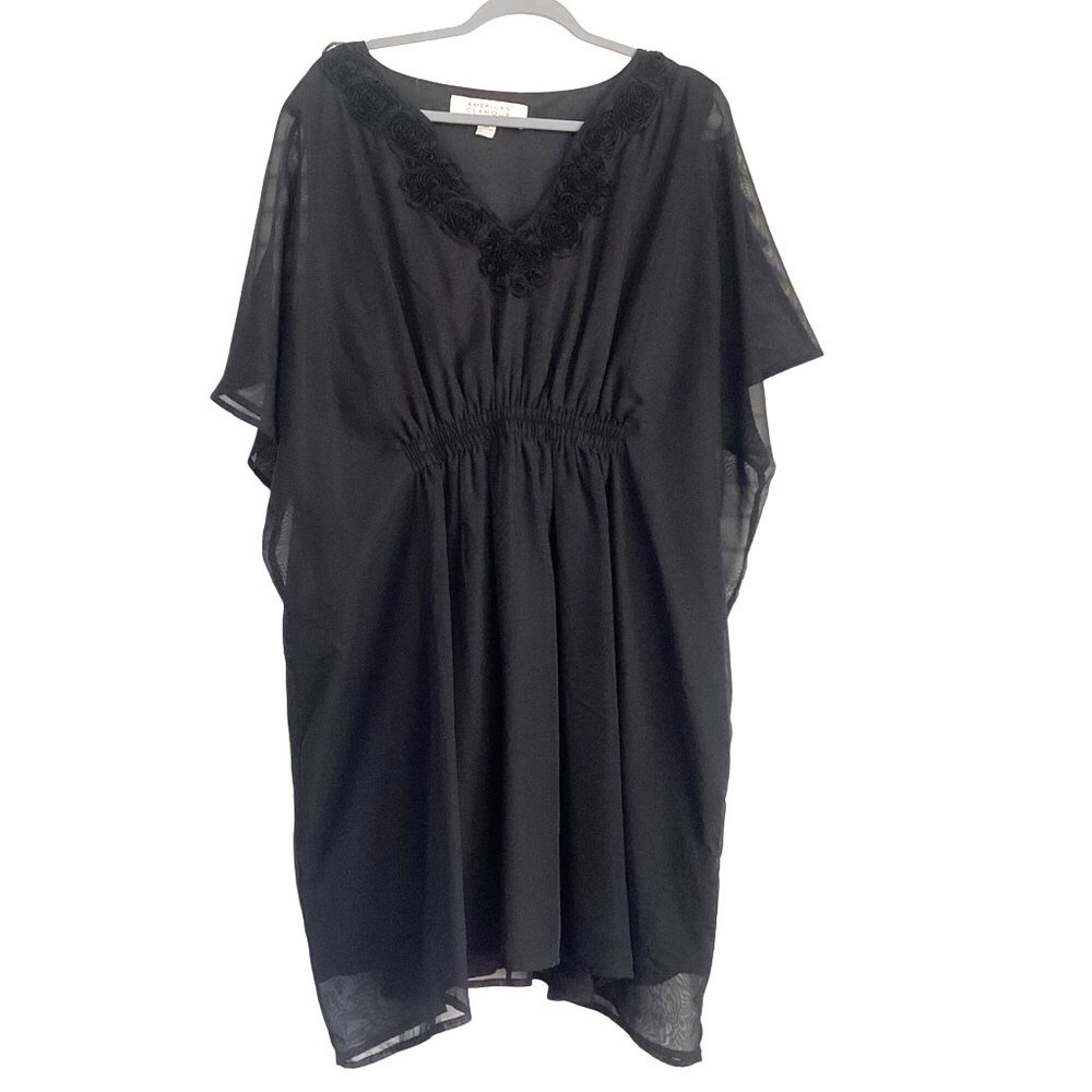 AMERICAN GLAMOUR BY BADGLEY MISCHA Women Plus Size 3X Dresse Babydoll rose appli